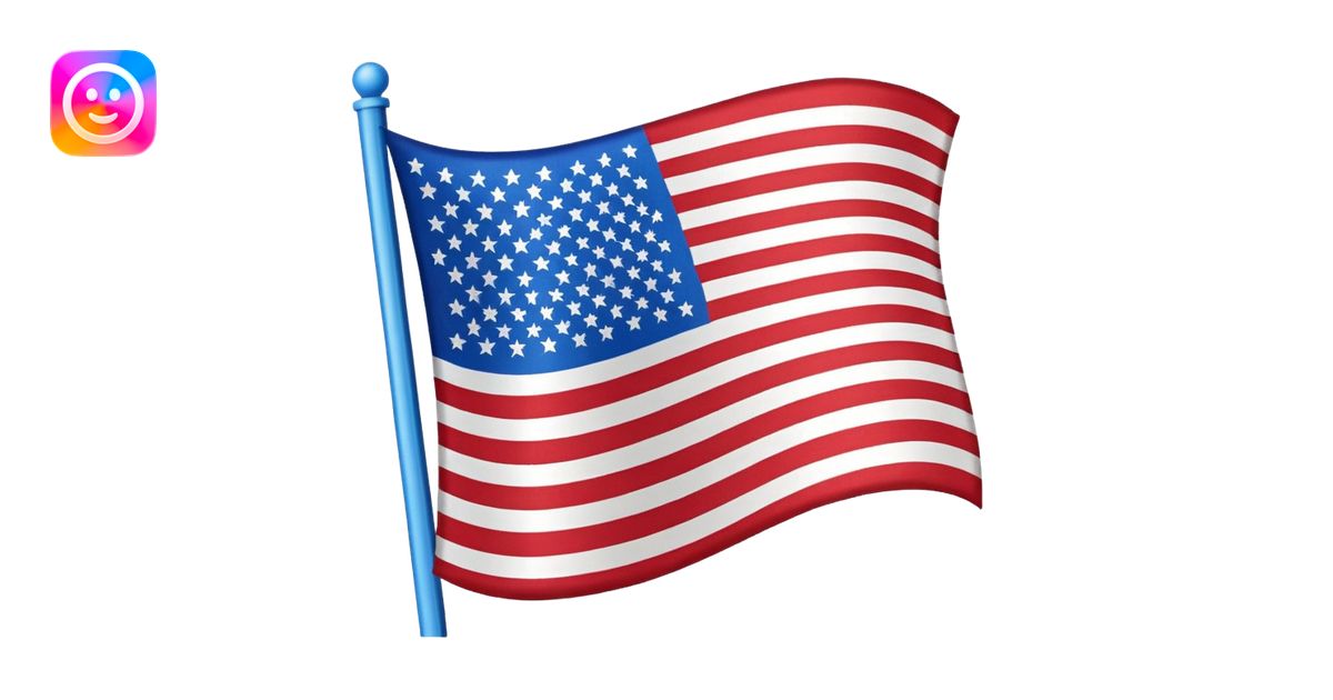 red, white, and blue striped flag, waving, emoji style emoji | AI Emoji