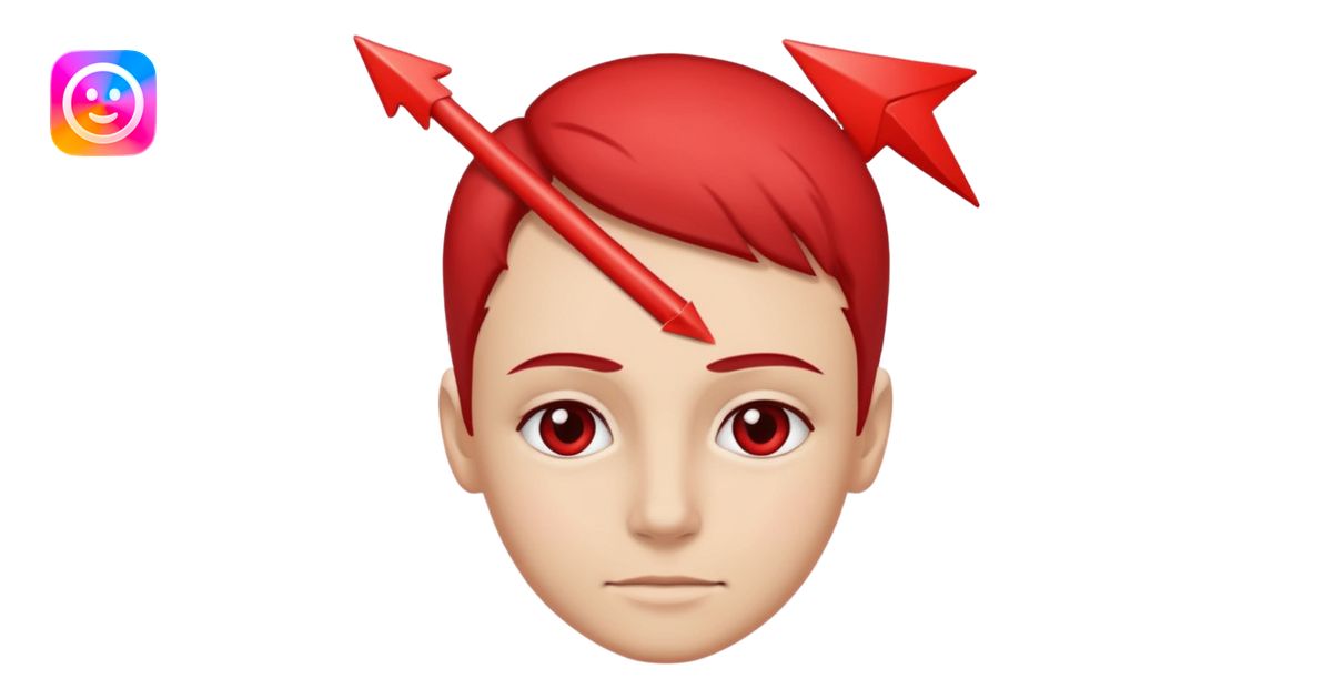 forhead with red arrow indicating it emoji | AI Emoji Generator