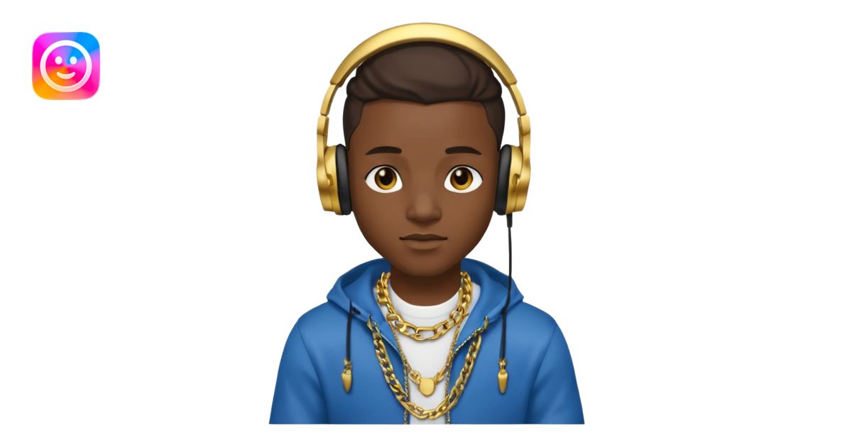 Avatar rapper with headphones emoji | AI Emoji Generator