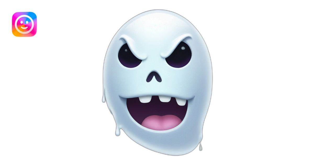 Ghost face sticking his tounge out emoji | AI Emoji Generator