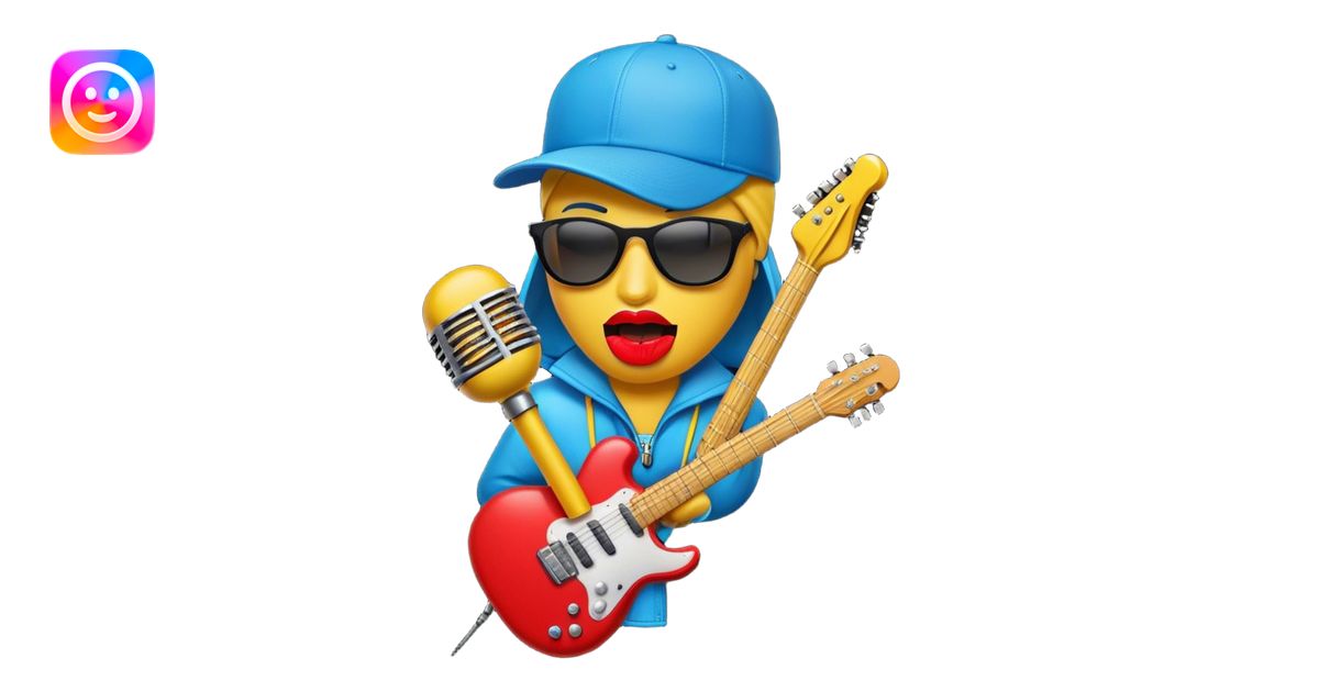 Create a dynamic and fun emoji that represents beatboxing. The design ...