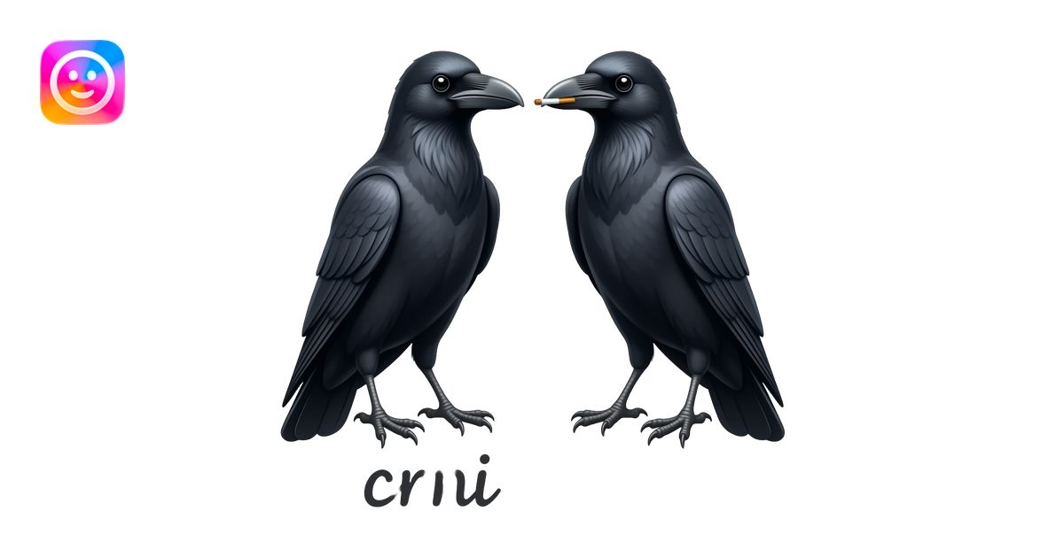 make me a emoji that has two crows smoking pot and it says crni cerak ...