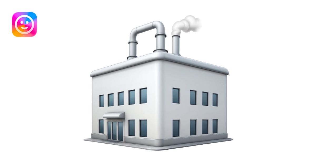 white factory building, apple emoji style emoji | AI Emoji Generator