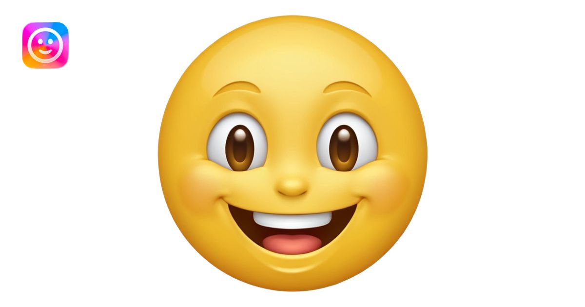 Emoji, yellow round laughing face, tilted head emoji | AI Emoji Generator