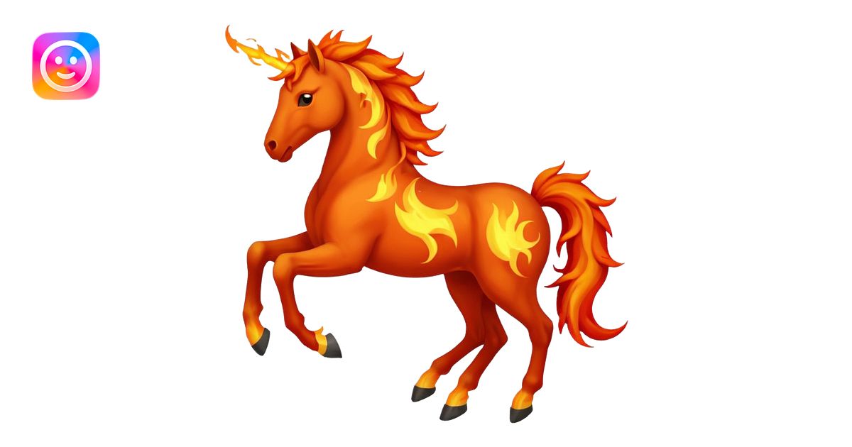 fire horse emoji to push notification . give fire horse emoji | AI ...