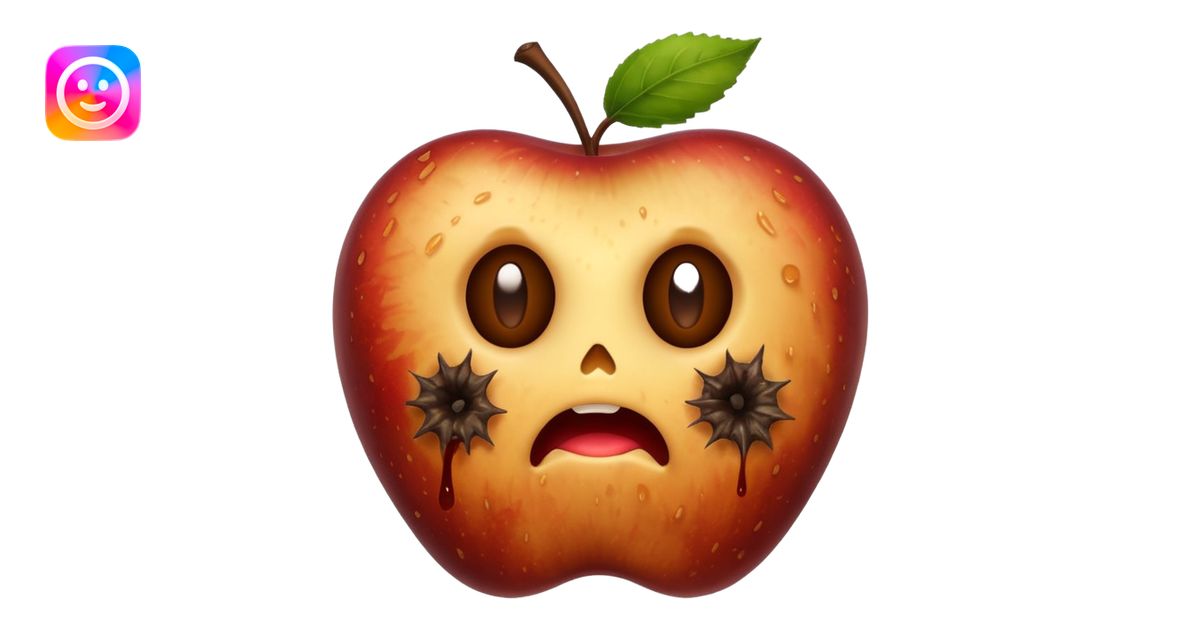 a disgusting, rotten apple emoji | AI Emoji Generator