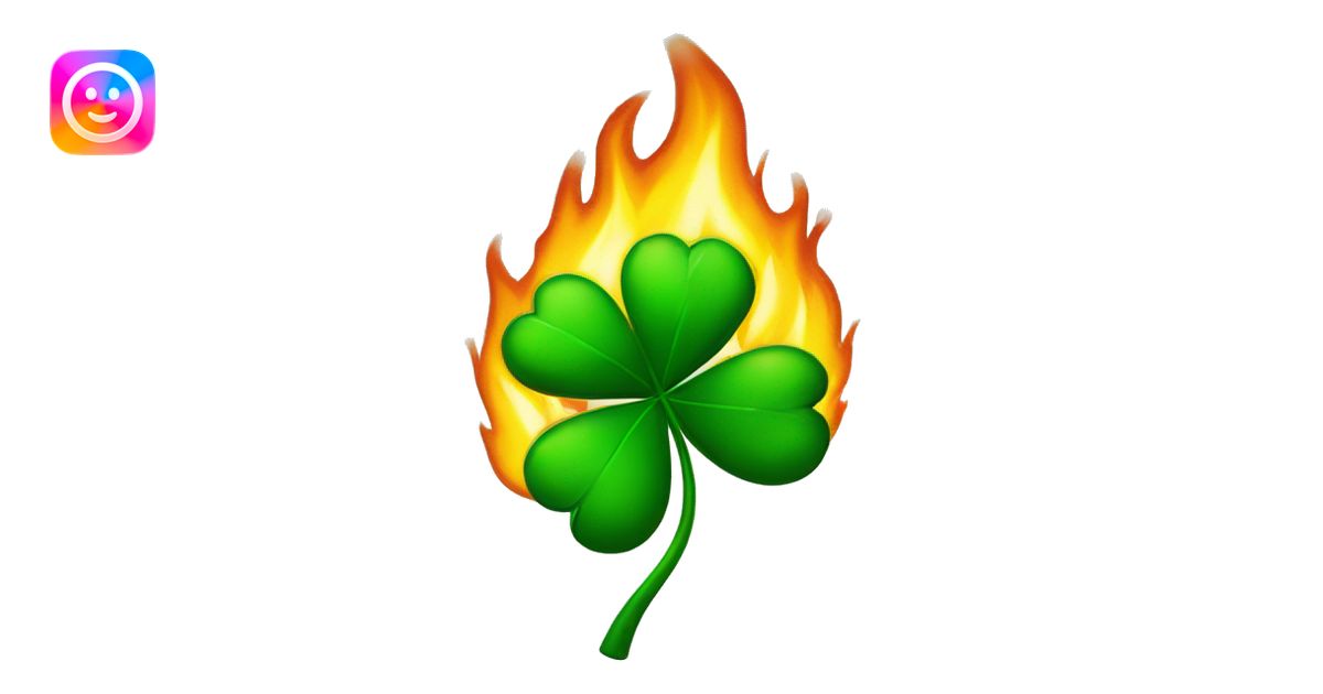 four leaf clover on fire emoji | AI Emoji Generator