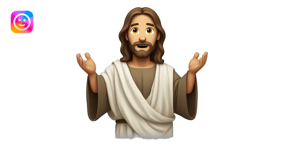 jesus christ shrugging emoji | AI Emoji Generator