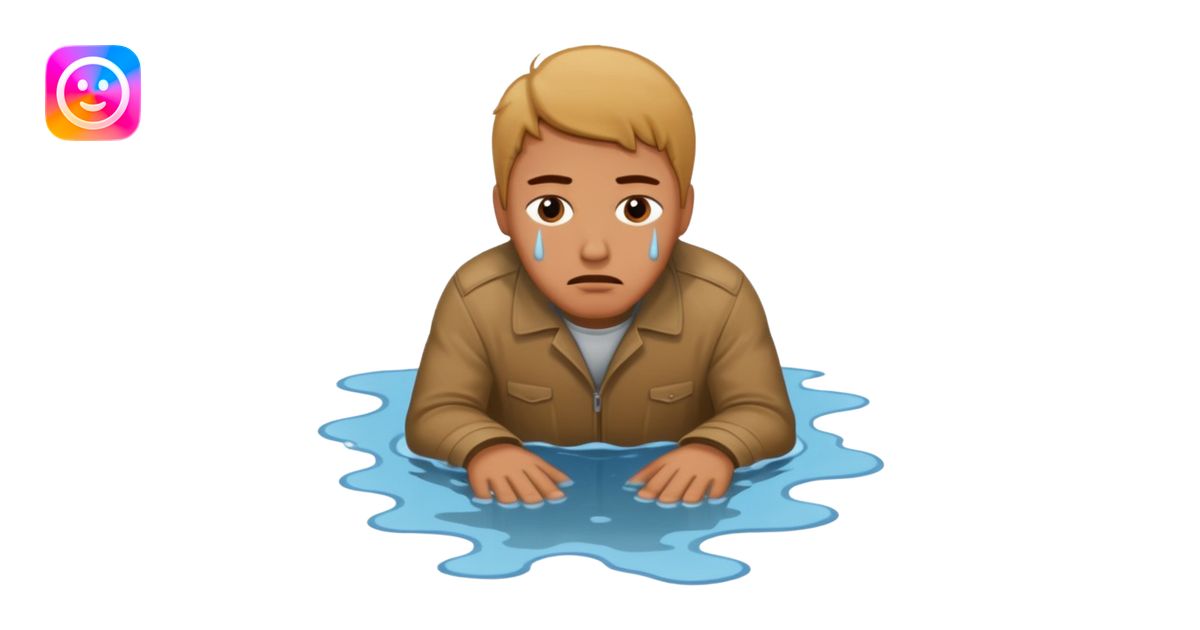 apple style emoji of a man who has fallen face down into a puddle emoji ...