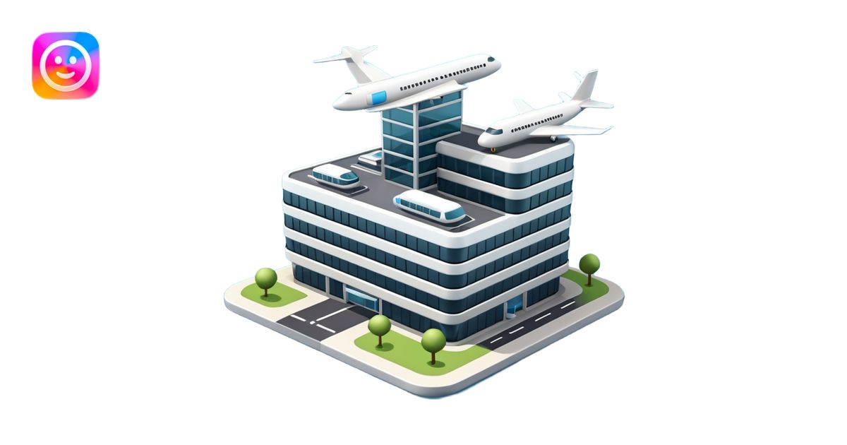 3d terminal building, planes emoji | AI Emoji Generator