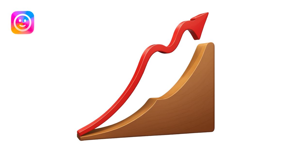 boomerang on a chart as the line growing emoji | AI Emoji Generator