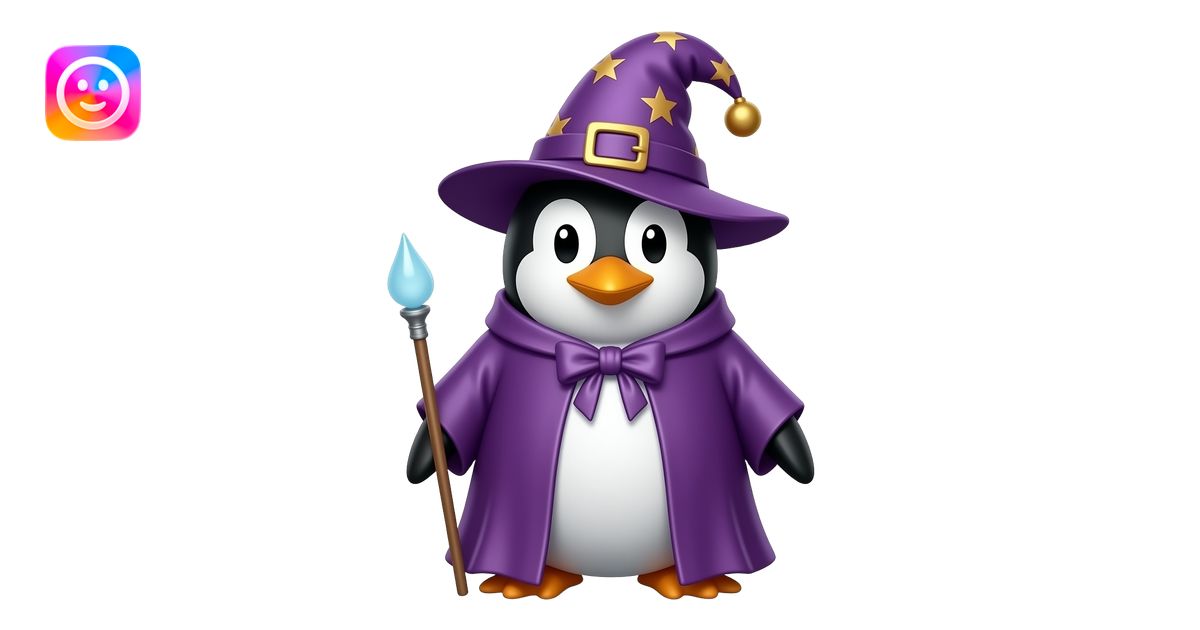 Penguin Wizard emoji | AI Emoji Generator