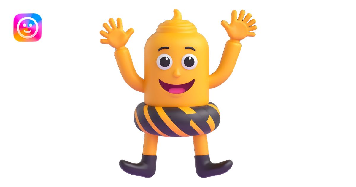polished friendly cyclone emoji with soft smiling cartoon eyes, black ...