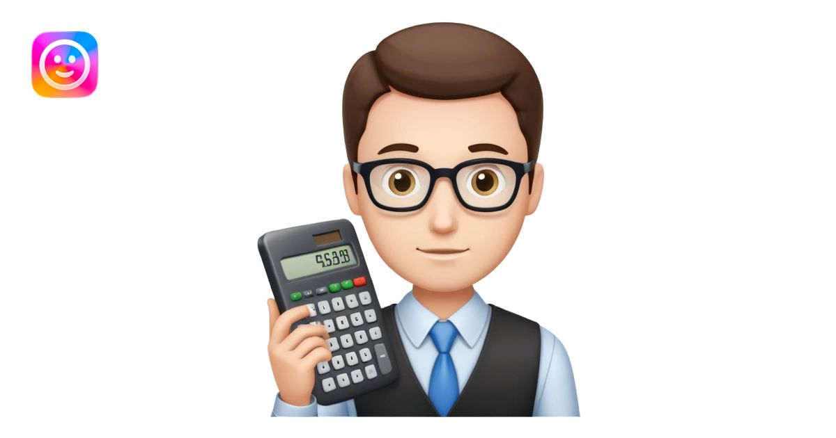male accountant with calculator and spreadsheet emoji | AI Emoji Generator