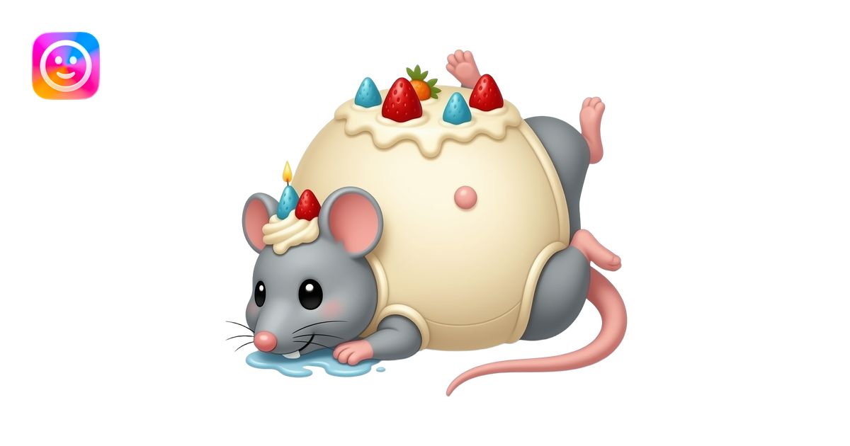 A cute little mouse,gets a giant overstuffed belly,she has eaten entire ...
