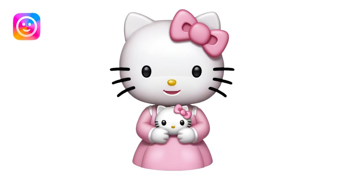 hello kitty holding hello kitty emoji | AI Emoji Generator
