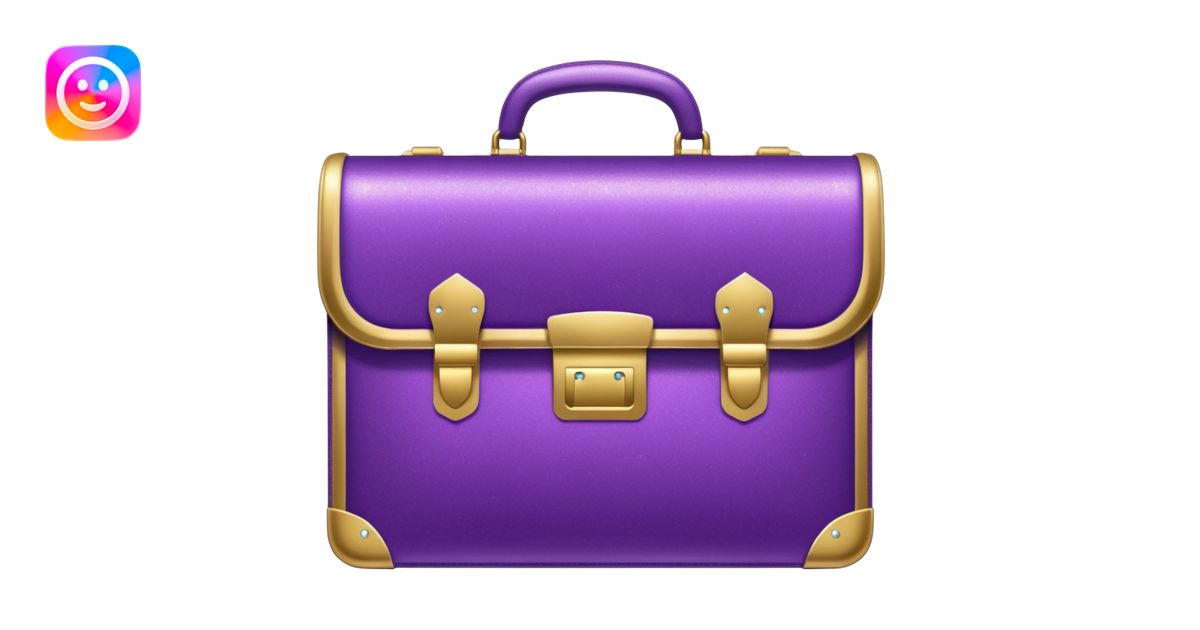 glitter purple briefcase emoji | AI Emoji Generator