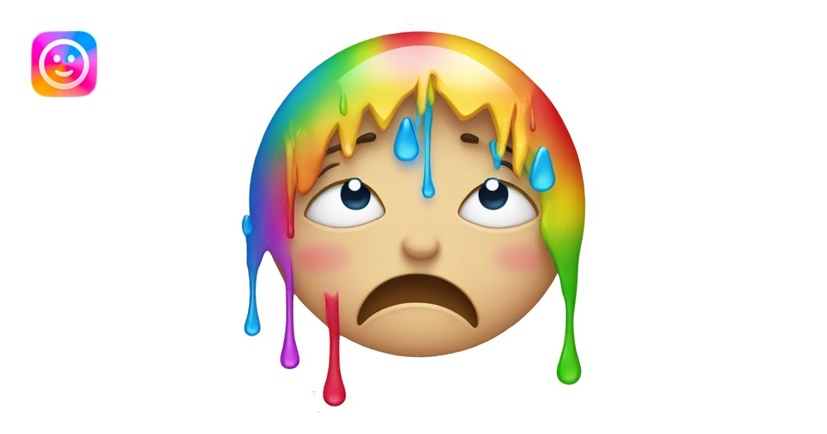 crying face with rainbow tears emoji | AI Emoji Generator