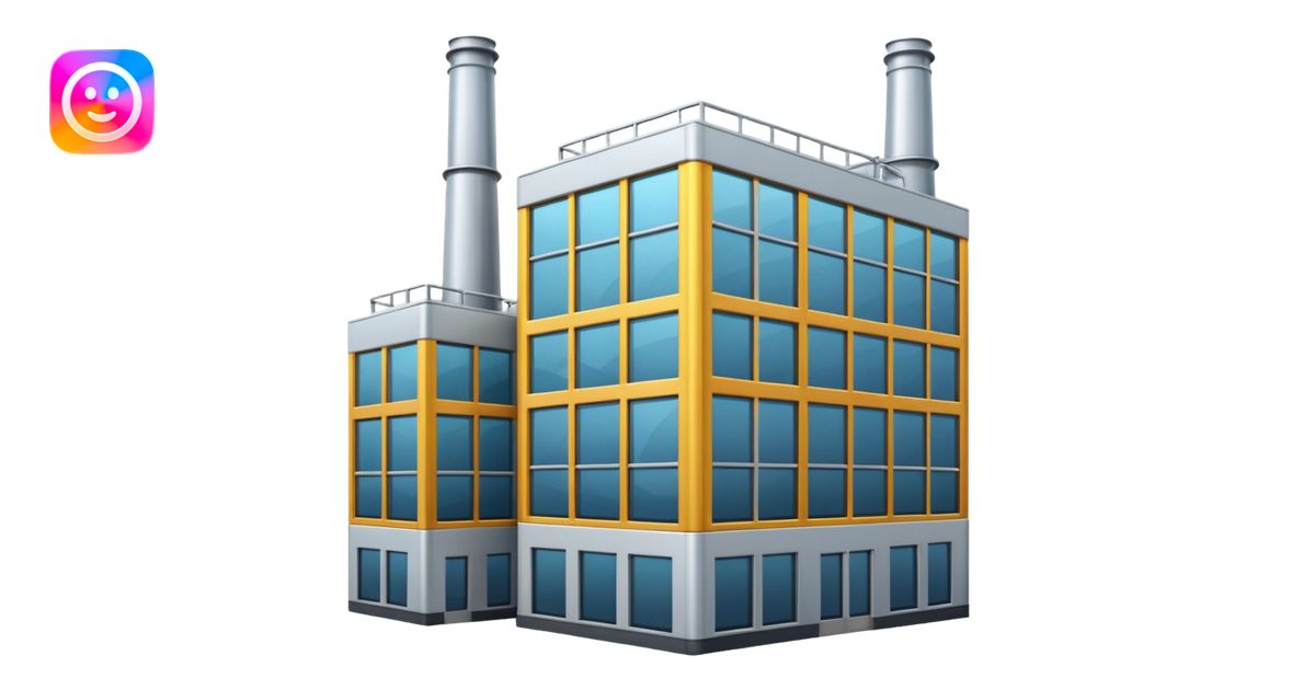 modern factory with glass windows emoji | AI Emoji Generator