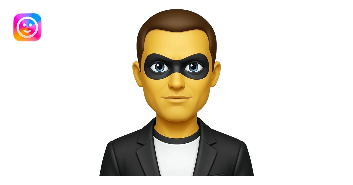 Ladrón amarillo con remera negra y blanca emoji | AI Emoji Generator