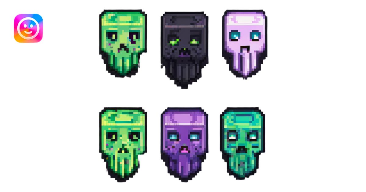 Creeper and Enderman heads fused down the middle, classic Minecraft ...