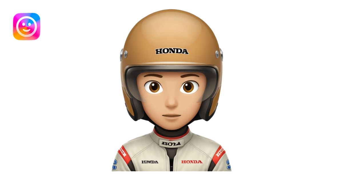 honda motorcycle racer with full face helmet emoji | AI Emoji Generator