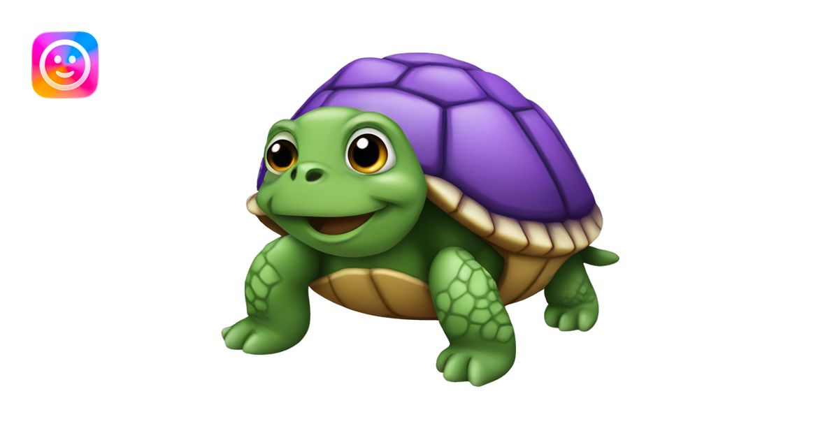 Turtle with purple shell emoji | AI Emoji Generator