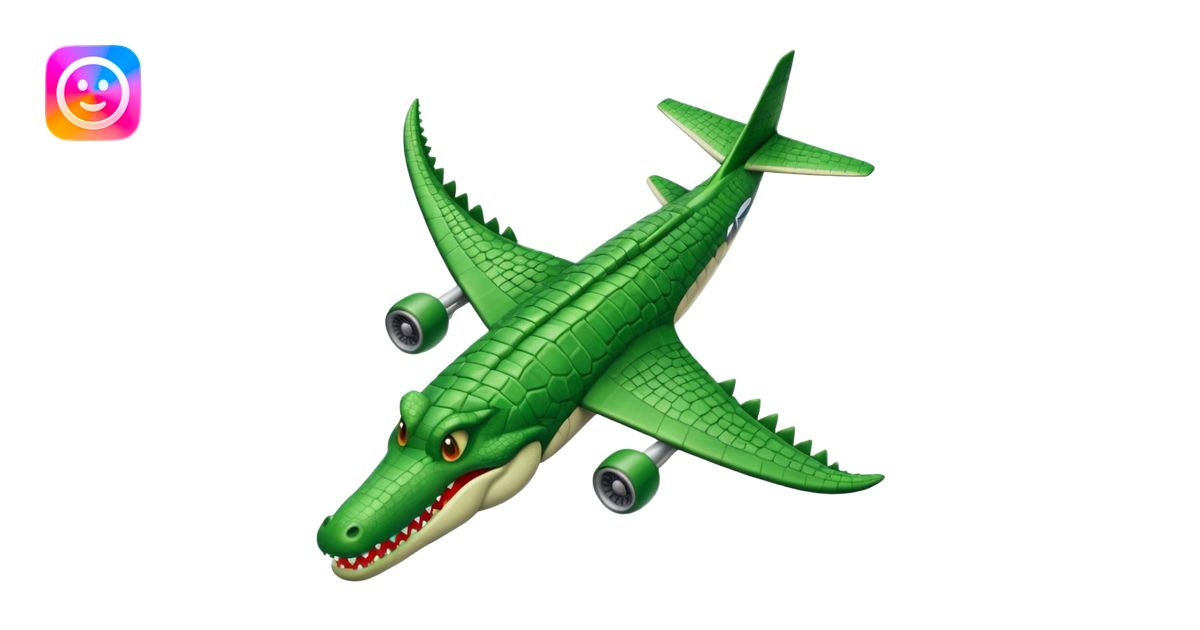 airplane that’s a crocodile emoji | AI Emoji Generator