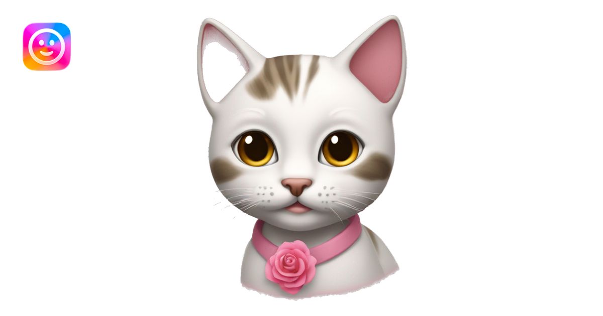 Un gatito con moñito rosa emoji | AI Emoji Generator