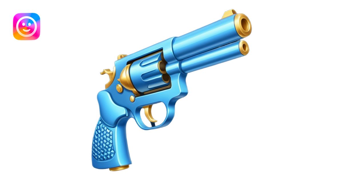 glitter blue cian gun emoji | AI Emoji Generator