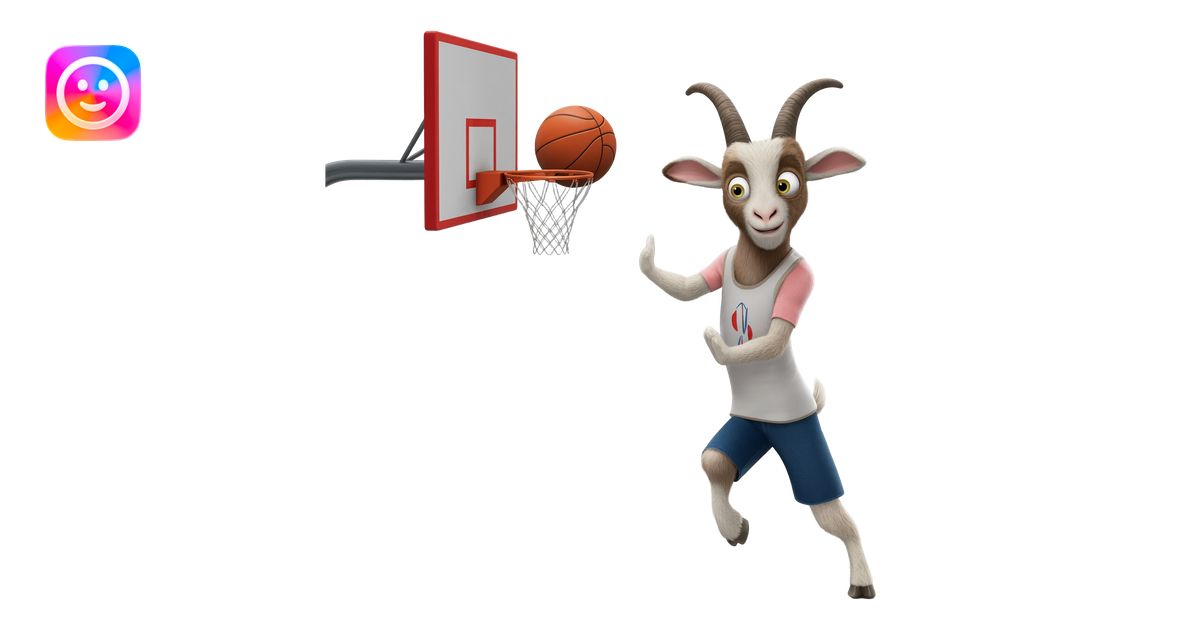 Will Harris the goat from the movie the goatshooting a hoop emoji | AI ...