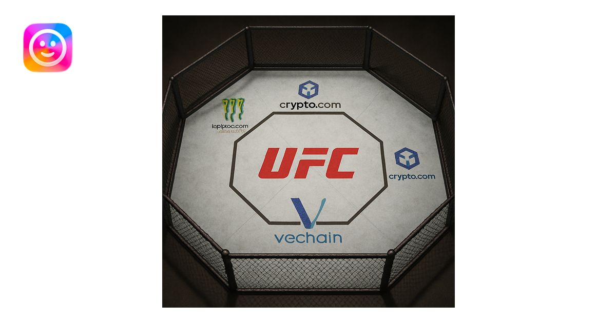 UFC octagon with a chain-link fence, top-down view, realistic details ...