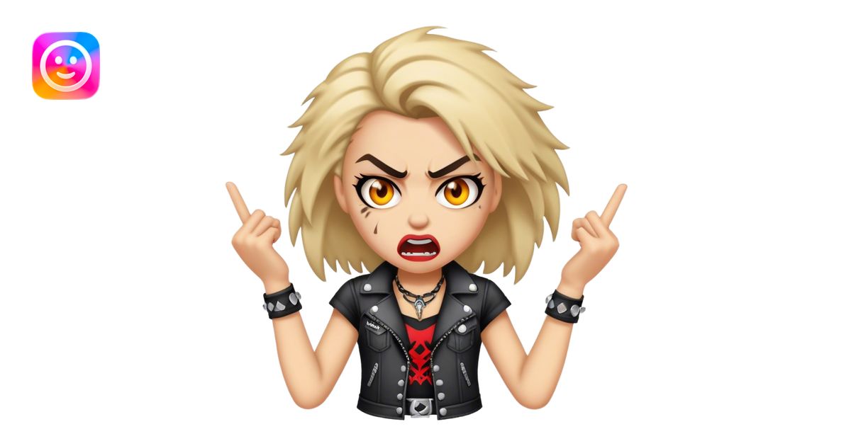 A rocker girl mad and angry emoji | AI Emoji Generator