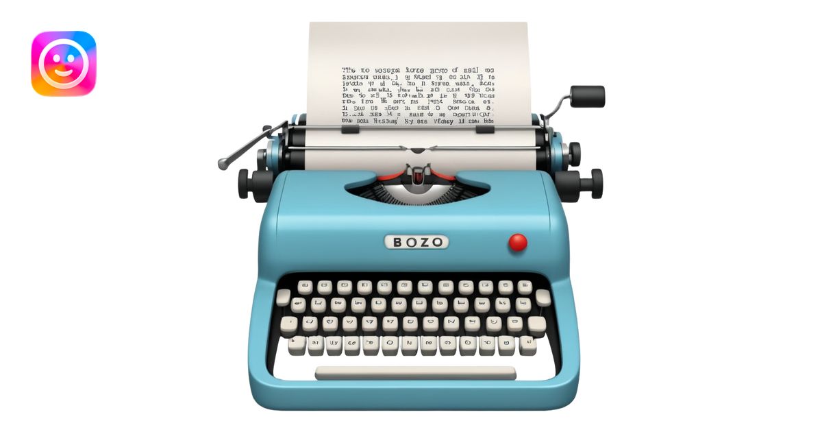 Typewriter typing on paper and the paper says bozo emoji | AI Emoji ...
