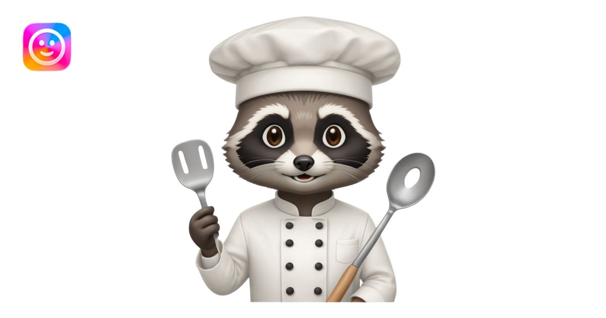 chef black raccoon emoji | AI Emoji Generator