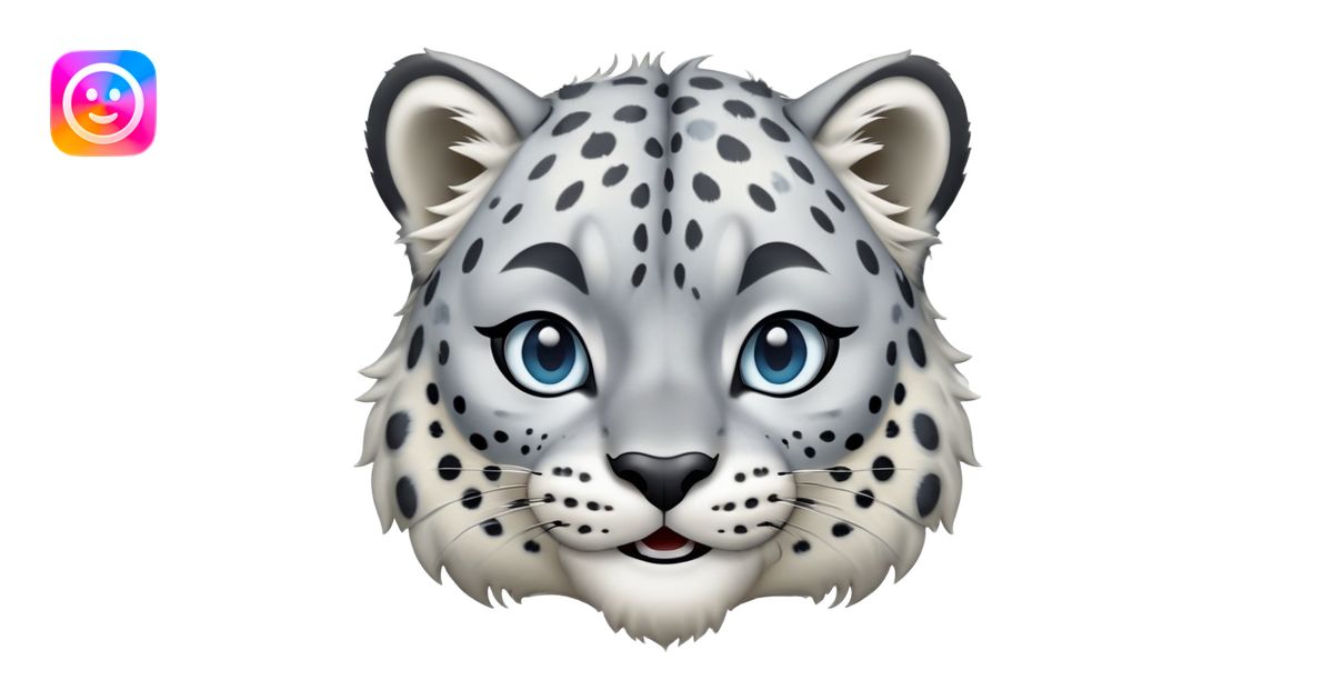Cinematic-Comical-Snow-Leopard-Portrait-Emoji – Head tilted ...