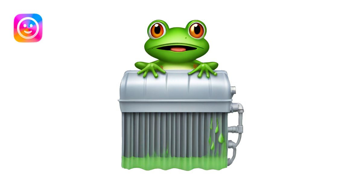 Frog opening car radiator water emoji | AI Emoji Generator