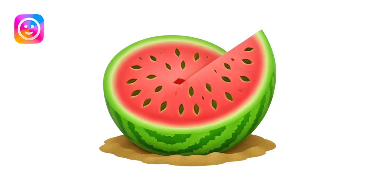 Melon sand box emoji | AI Emoji Generator