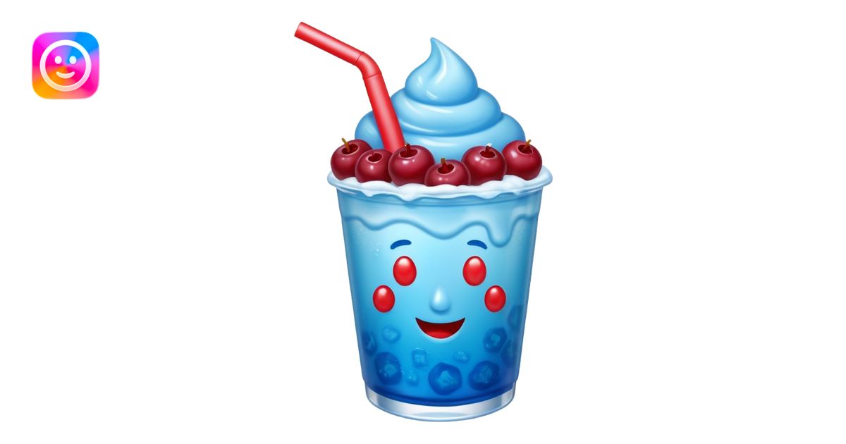 Realistic ICEE with blue raspberry and Sour Cherry flavors emoji | AI ...