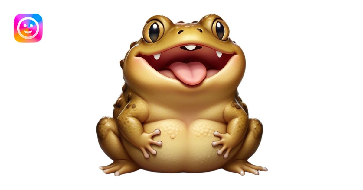 Cinematic Cute Yawning Toad Portrait Emoji, Head tilted slightly with a ...