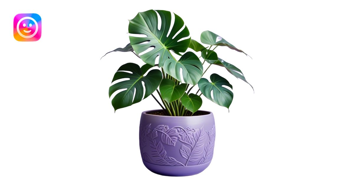 A stunning monstera plant with deep violet-green leaves, each leaf ...