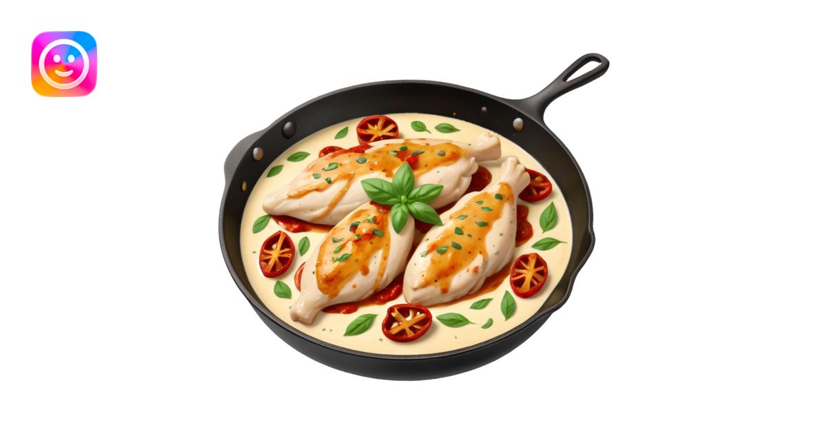 skillet with creamy Marry Me Chicken chicken breasts in rich sauce with ...