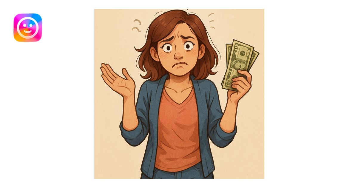 detailed illustration of a female character with a confused expression ...