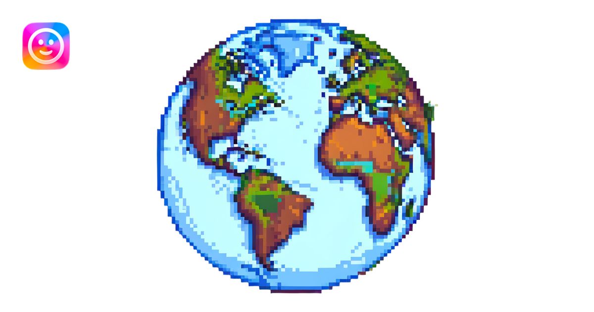 pixel art style planet Earth, simple and blocky emoji | AI Emoji Generator