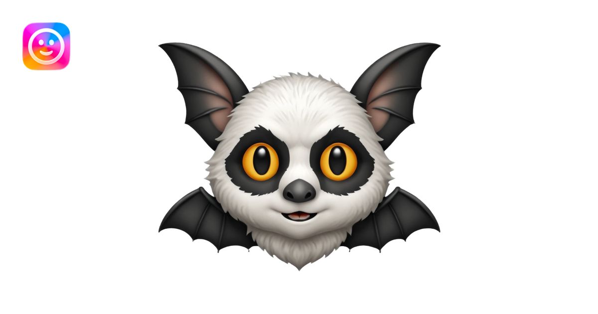 Black and white bat realistic emoji | AI Emoji Generator