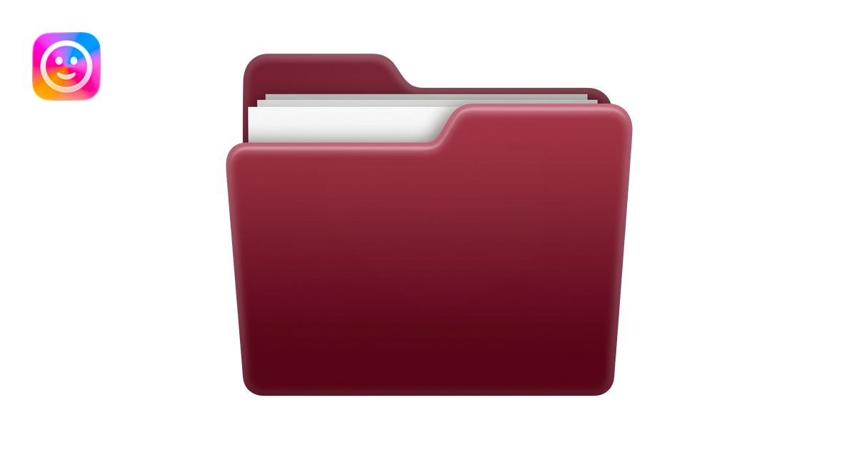burgundy file folder emoji | AI Emoji Generator