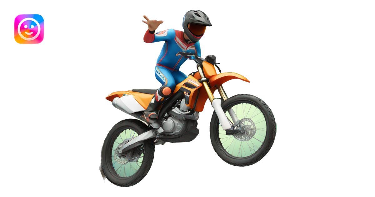 Bike jumping off a jump with no rider emoji | AI Emoji Generator