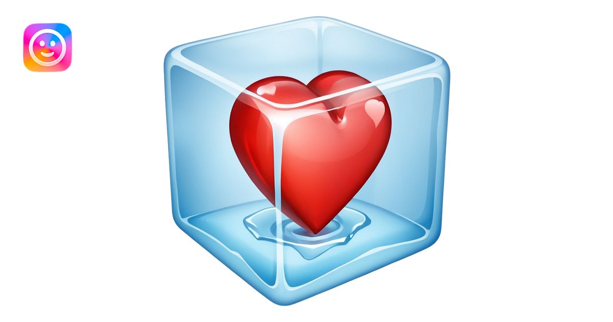 Red heart in an ice cube emoji | AI Emoji Generator