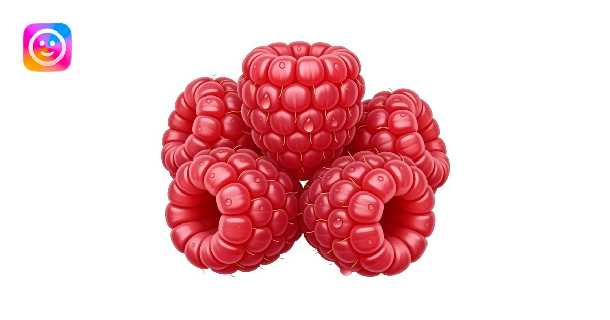 Raspberry bunch ( 6 raspberries emoji | AI Emoji Generator