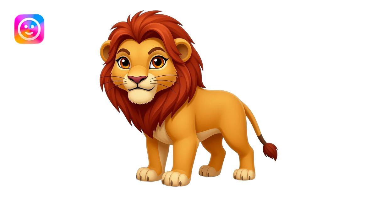 Create image Simba Color Red Hair And Eye Orange Fur Red-Pink Nose From ...